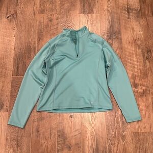 Hind Woman’s Turquoise Long Sleeve Athletic Quarter Zip Size Large